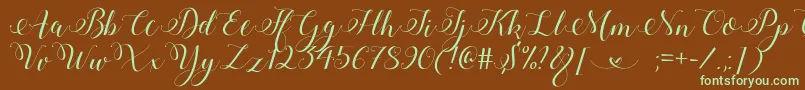 StylishCalligraphyDemo Font – Green Fonts on Brown Background