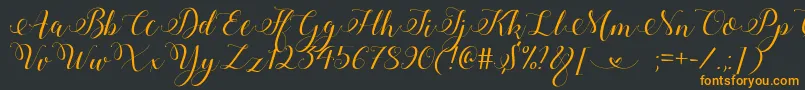 StylishCalligraphyDemo-Schriftart – Orangefarbene Schriften auf schwarzem Hintergrund