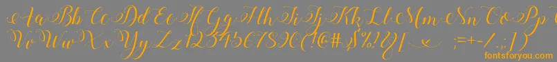 StylishCalligraphyDemo-fontti – oranssit fontit harmaalla taustalla