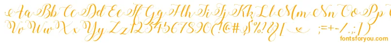 StylishCalligraphyDemo-Schriftart – Orangefarbene Schriften auf weißem Hintergrund