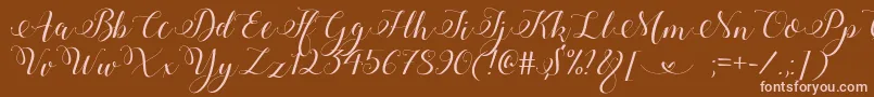 StylishCalligraphyDemo Font – Pink Fonts on Brown Background