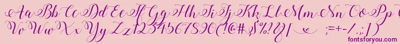 Police StylishCalligraphyDemo – polices violettes sur fond rose