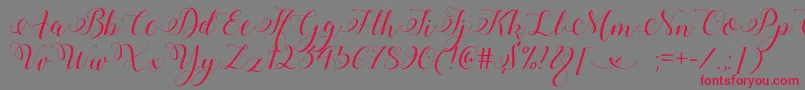 Weitere Informationen zur StylishCalligraphyDemo-Schriftart StylishCalligraphyDemo-Schriftart – Rote Schriften auf grauem Hintergrund