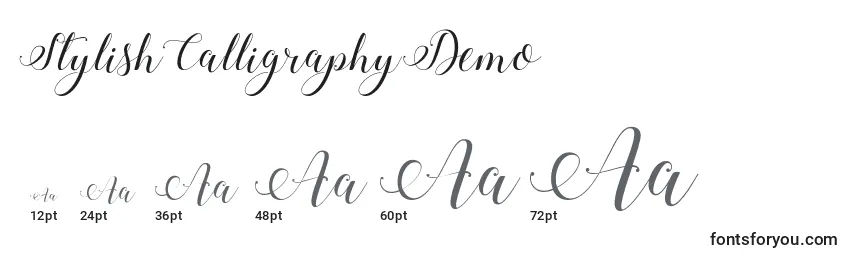 StylishCalligraphyDemo Font Sizes