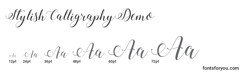 Größen der Schriftart StylishCalligraphyDemo