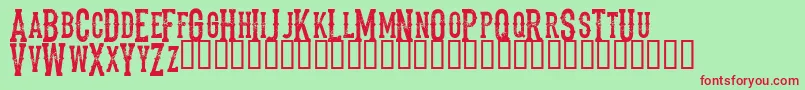ThedeadsaloonRegular Font – Red Fonts on Green Background