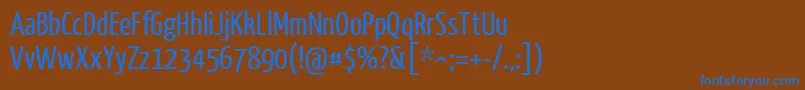 Шрифт YanonekaffeesatzRegular – синие шрифты на коричневом фоне