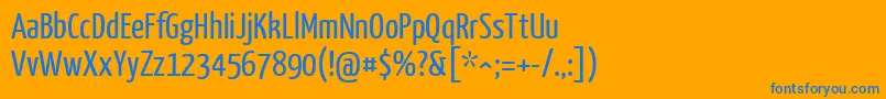 Шрифт YanonekaffeesatzRegular – синие шрифты на оранжевом фоне