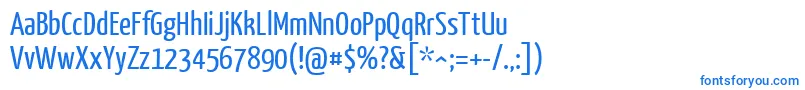 YanonekaffeesatzRegular-Schriftart – Blaue Schriften auf weißem Hintergrund
