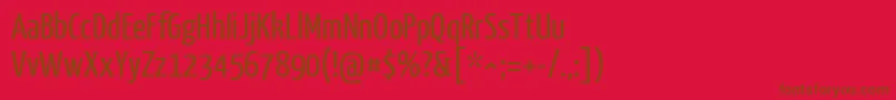 YanonekaffeesatzRegular-Schriftart – Braune Schriften auf rotem Hintergrund