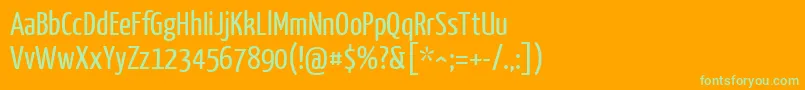 YanonekaffeesatzRegular Font – Green Fonts on Orange Background