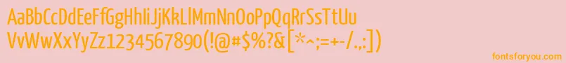 YanonekaffeesatzRegular-Schriftart – Orangefarbene Schriften auf rosa Hintergrund