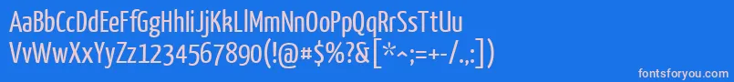 フォントYanonekaffeesatzRegular – ピンクの文字、青い背景