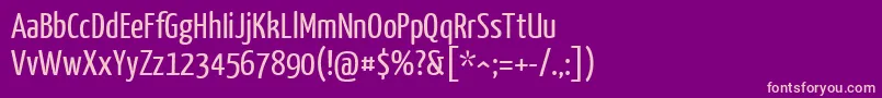 YanonekaffeesatzRegular-fontti – vaaleanpunaiset fontit violetilla taustalla