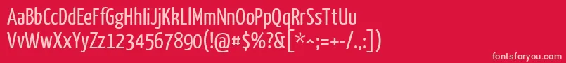 フォントYanonekaffeesatzRegular – 赤い背景にピンクのフォント