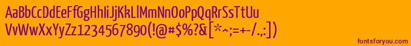 Шрифт YanonekaffeesatzRegular – фиолетовые шрифты на оранжевом фоне