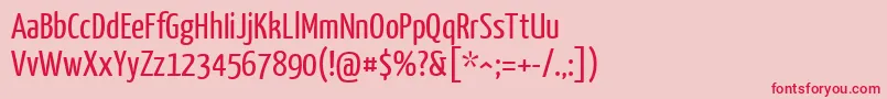 フォントYanonekaffeesatzRegular – ピンクの背景に赤い文字