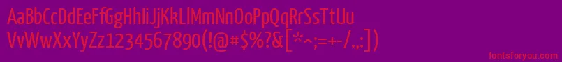 Шрифт YanonekaffeesatzRegular – красные шрифты на фиолетовом фоне