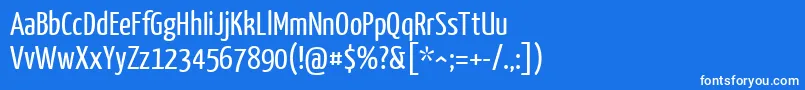 Шрифт YanonekaffeesatzRegular – белые шрифты на синем фоне