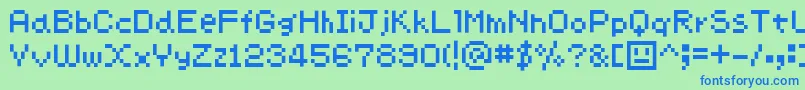 Chimachima7 Font – Blue Fonts on Green Background