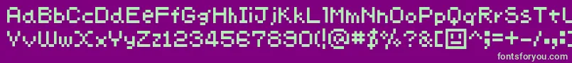 Chimachima7 Font – Green Fonts on Purple Background