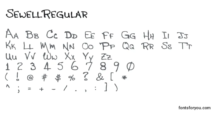 A fonte SewellRegular – alfabeto, números, caracteres especiais