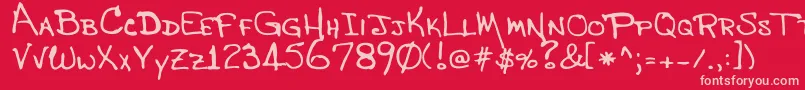 Czcionka SewellRegular – różowe czcionki na czerwonym tle