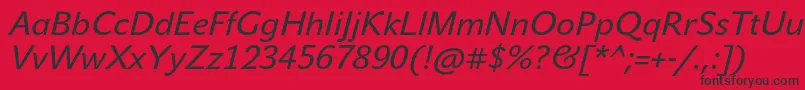 JohnsansTextProItalic Font – Black Fonts on Red Background