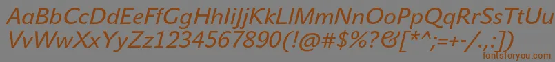 JohnsansTextProItalic Font – Brown Fonts on Gray Background