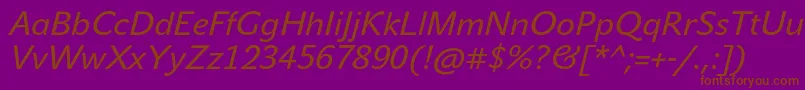 JohnsansTextProItalic Font – Brown Fonts on Purple Background