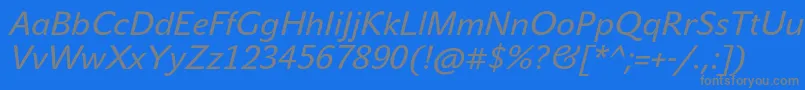 JohnsansTextProItalic Font – Gray Fonts on Blue Background