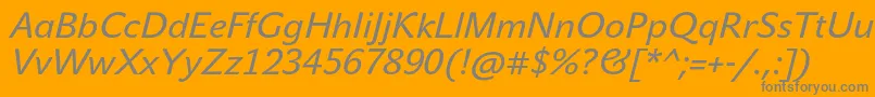 JohnsansTextProItalic Font – Gray Fonts on Orange Background