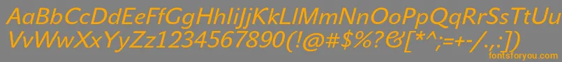 JohnsansTextProItalic Font – Orange Fonts on Gray Background