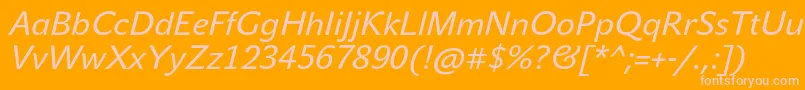 JohnsansTextProItalic Font – Pink Fonts on Orange Background