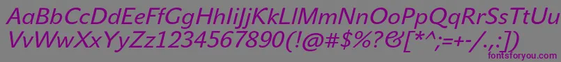 JohnsansTextProItalic Font – Purple Fonts on Gray Background