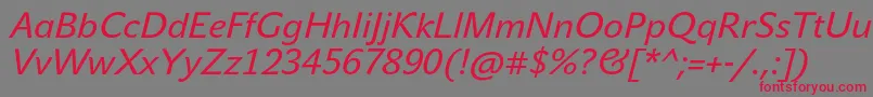 JohnsansTextProItalic Font – Red Fonts on Gray Background