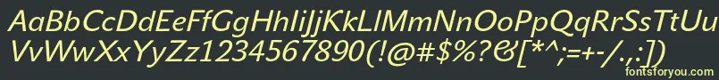 JohnsansTextProItalic Font – Yellow Fonts on Black Background