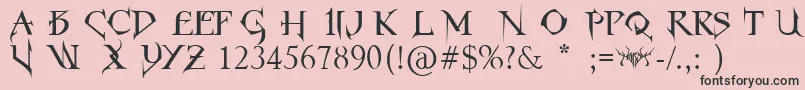 フォントHorstRomanGothic – ピンクの背景に黒い文字