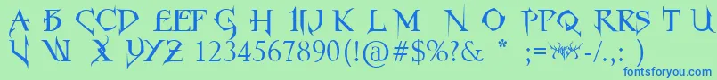 フォントHorstRomanGothic – 青い文字は緑の背景です。