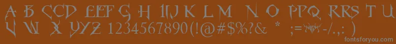 フォントHorstRomanGothic – 茶色の背景に灰色の文字