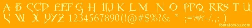 フォントHorstRomanGothic – オレンジの背景に黄色の文字