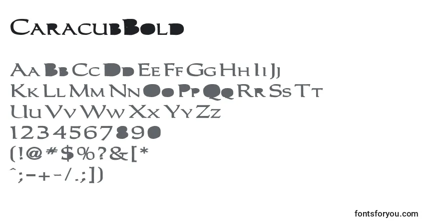 Schriftart CaracubBold – Alphabet, Zahlen, spezielle Symbole