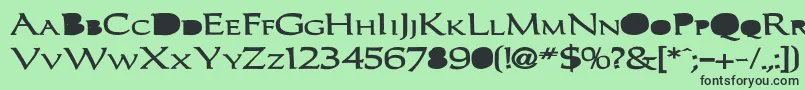 CaracubBold-Schriftart – Schwarze Schriften auf grünem Hintergrund