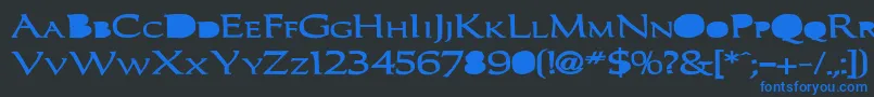 フォントCaracubBold – 黒い背景に青い文字