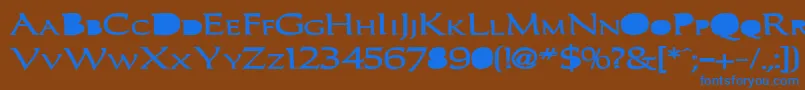 フォントCaracubBold – 茶色の背景に青い文字