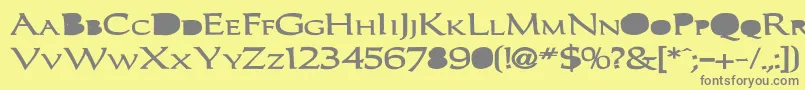 フォントCaracubBold – 黄色の背景に灰色の文字