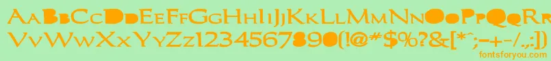 CaracubBold Font – Orange Fonts on Green Background