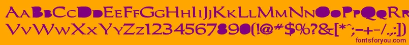 CaracubBold Font – Purple Fonts on Orange Background