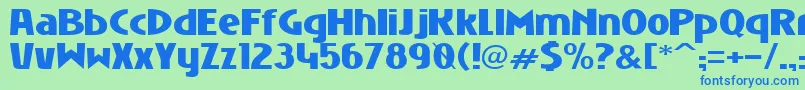 NiobiumBlack Font – Blue Fonts on Green Background