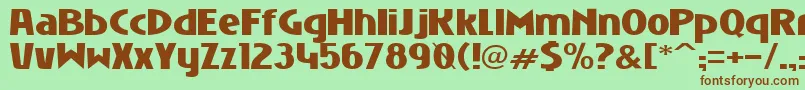 NiobiumBlack Font – Brown Fonts on Green Background